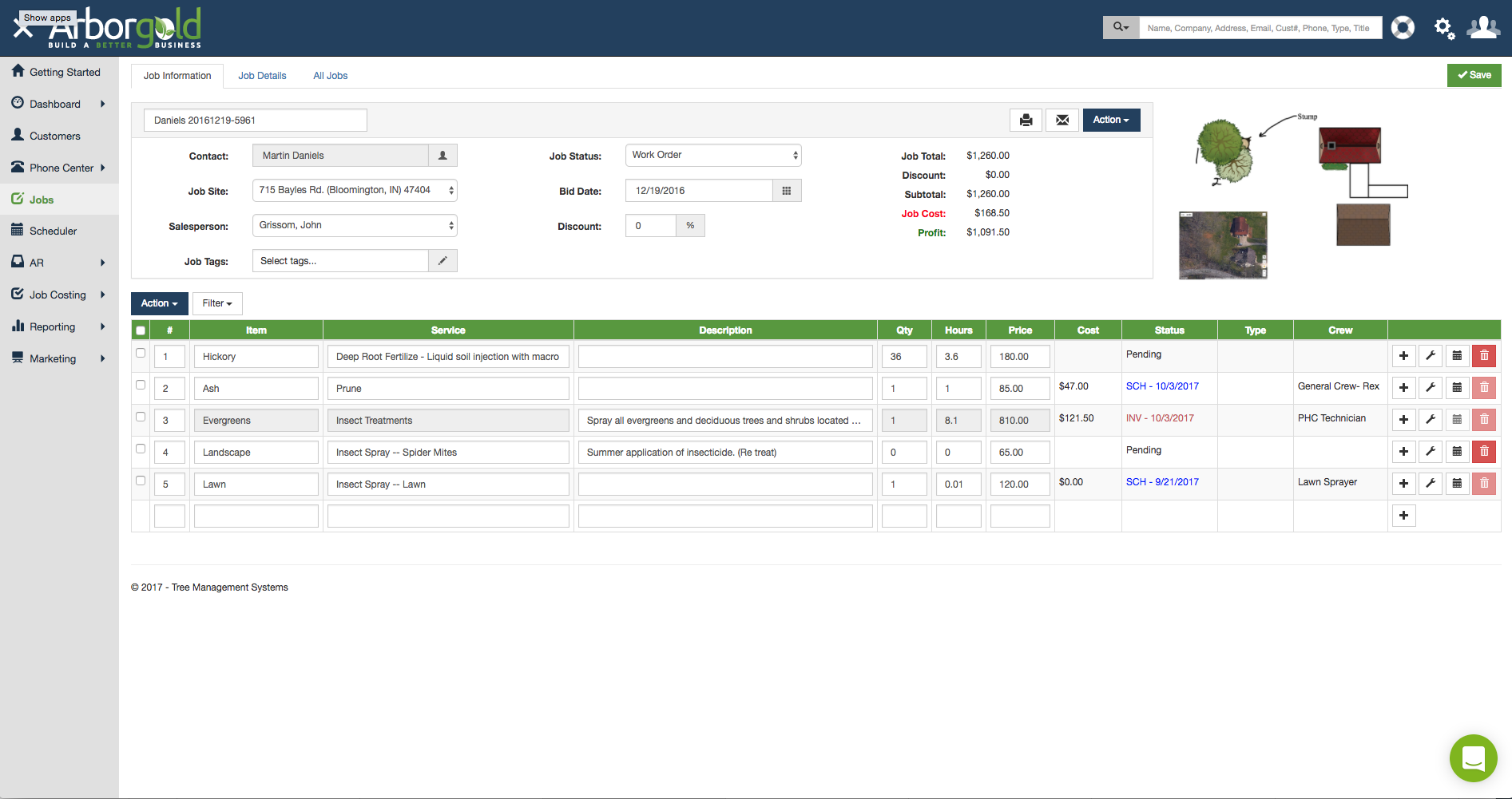 arbor gold custom invoices