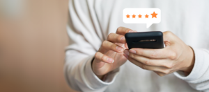 Customer leaving 5-star review
