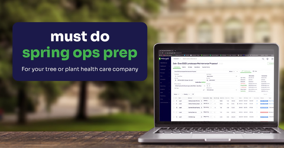 Arborgold's mission critical Spring Ops Checklist for tree and plant health care companies