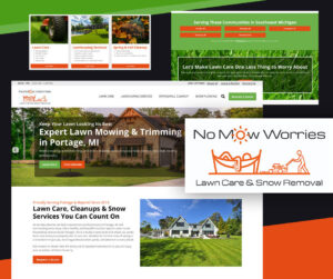 Thumbnails of the No Mo Worries website