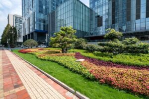 Modern commercial office building representing structured business operations and scalability